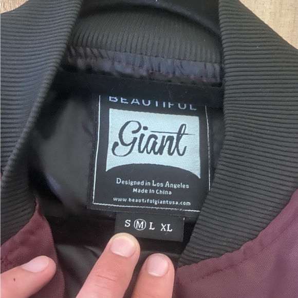 Mens Maroon Bomber Jacket - Picture 3 of 3